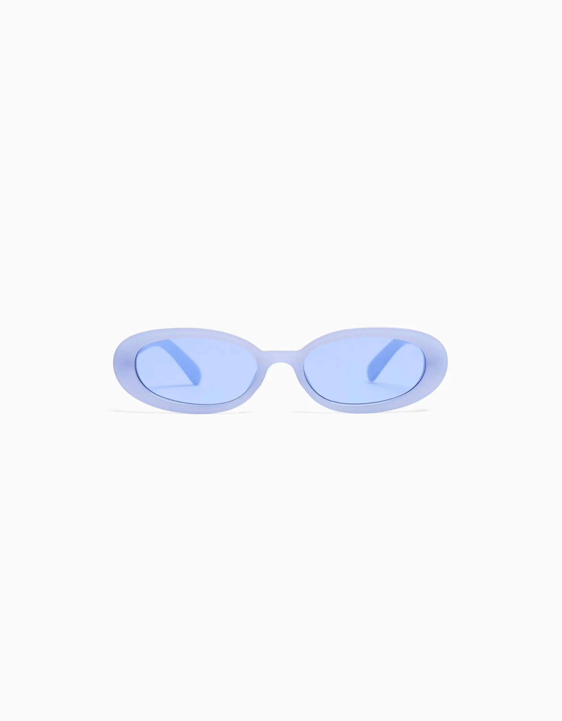BERSHKA Lunettes de soleil ovales colorées Bleu Cheap