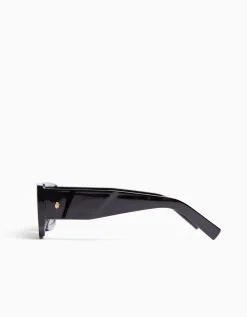 BERSHKA Lunettes de soleil relief Noir Discount