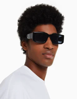 BERSHKA Lunettes de soleil relief Noir Cheap