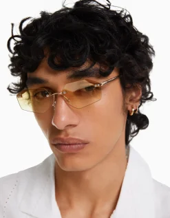 BERSHKA Lunettes de soleil sans monture Orange Fashion