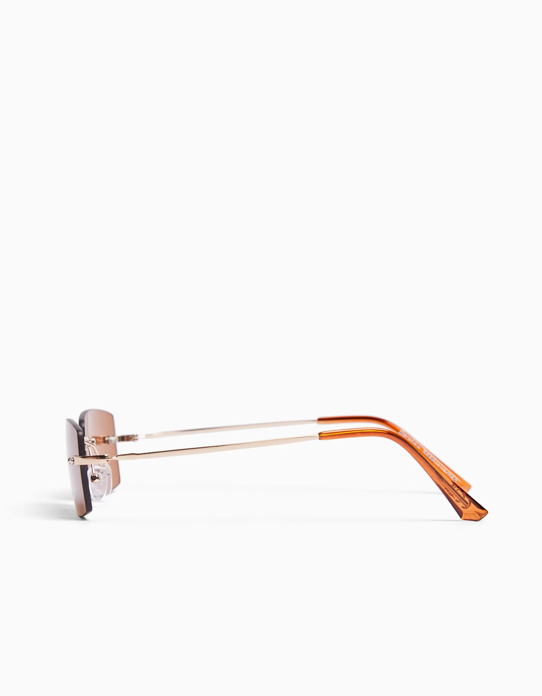 BERSHKA Lunettes rectangulaires sans monture Marron Shop