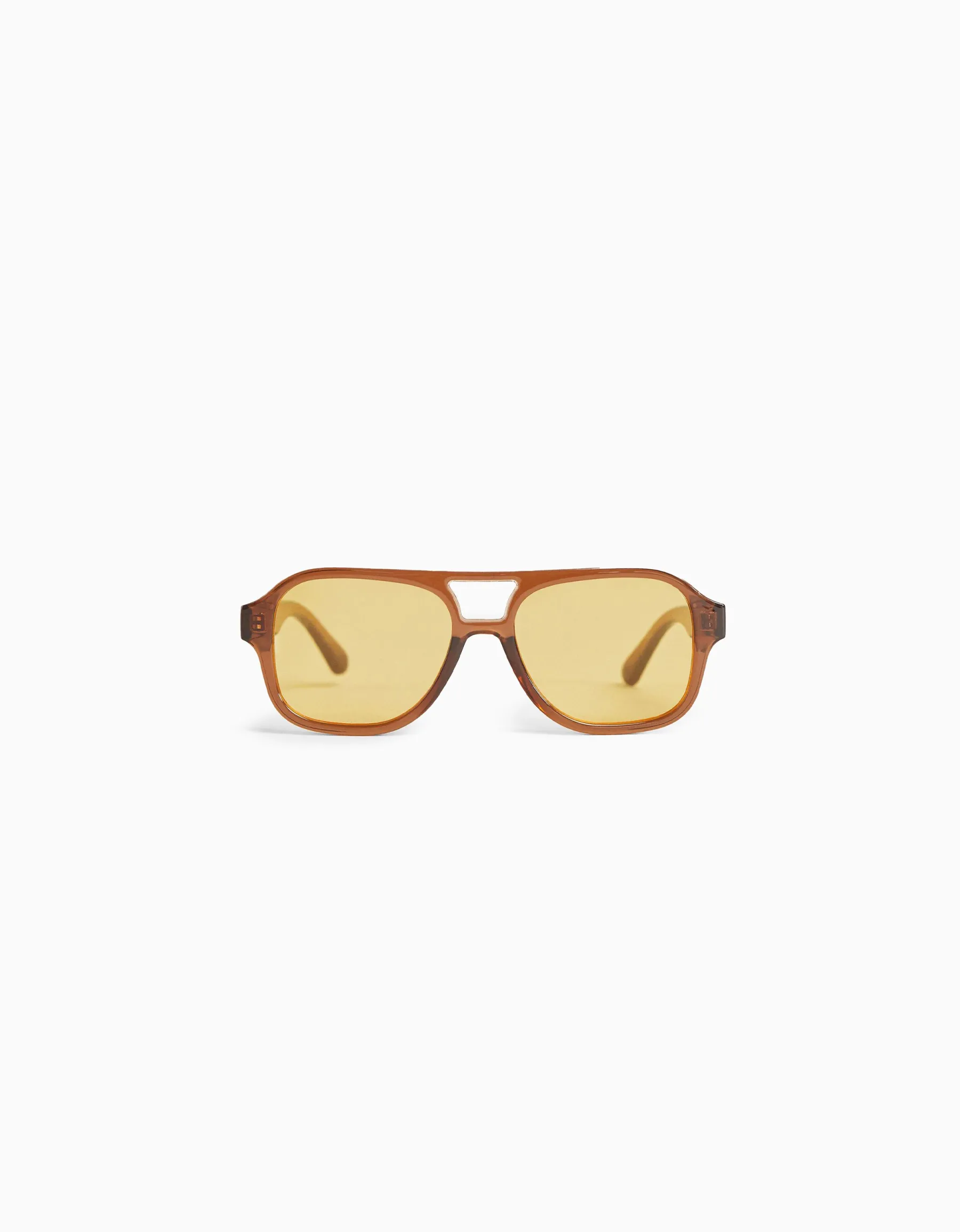 BERSHKA Lunettes rétro imitation écaille Marron Flash Sale