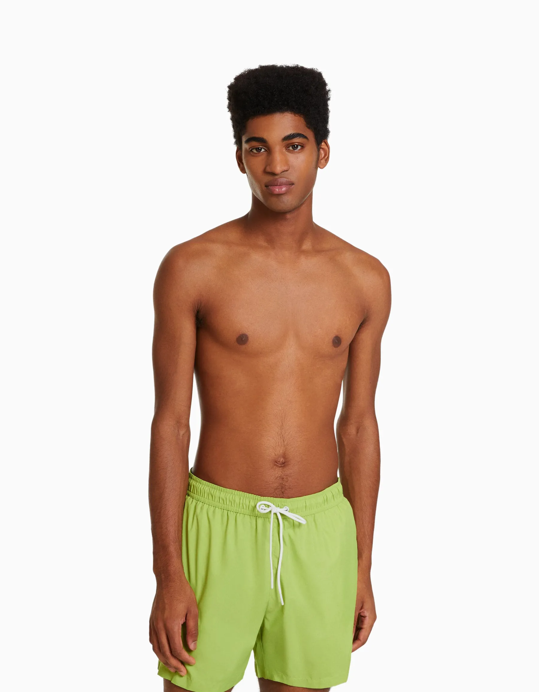 BERSHKA Maillot de bain basique Bleu turquoise Fashion