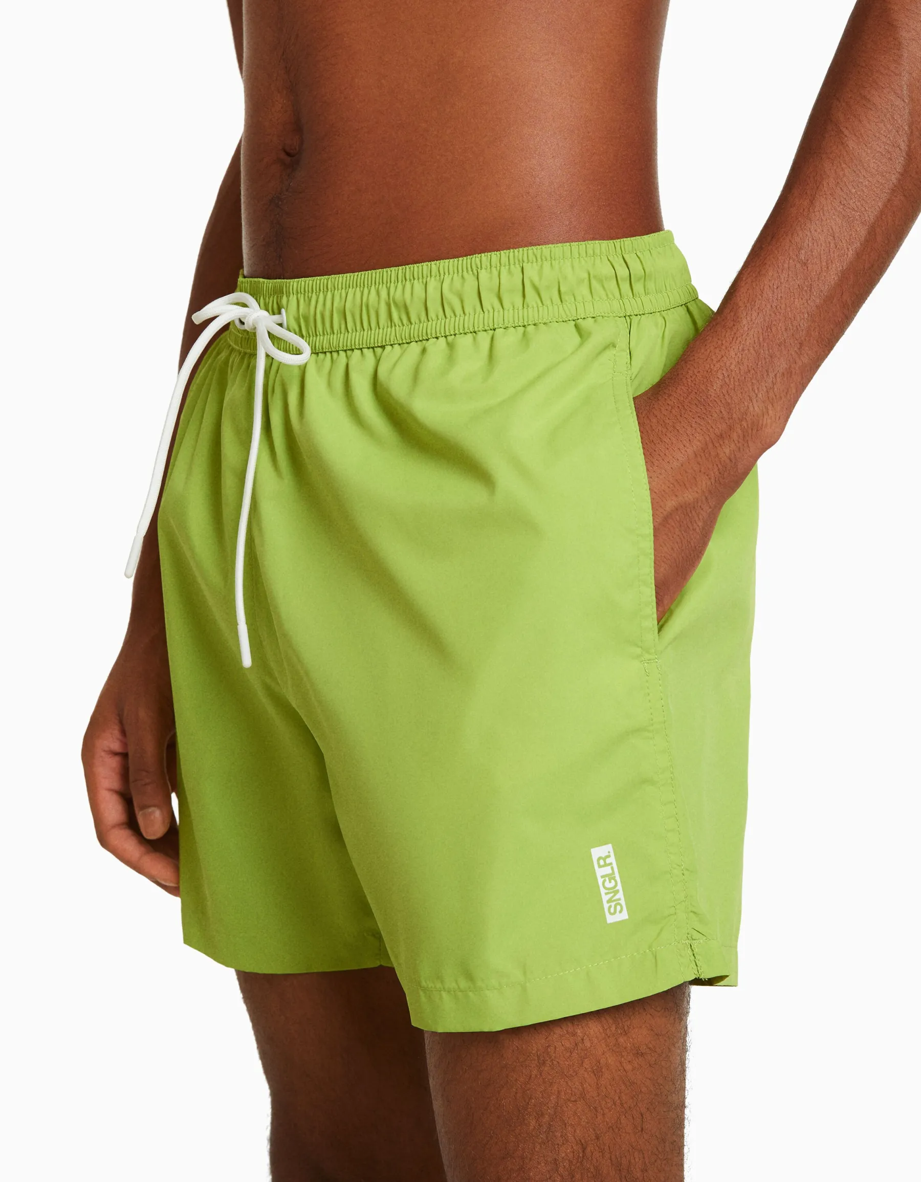 BERSHKA Maillot de bain basique Bleu turquoise Fashion