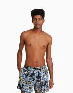 BERSHKA Maillot de bain imprimé tigre Noir Online