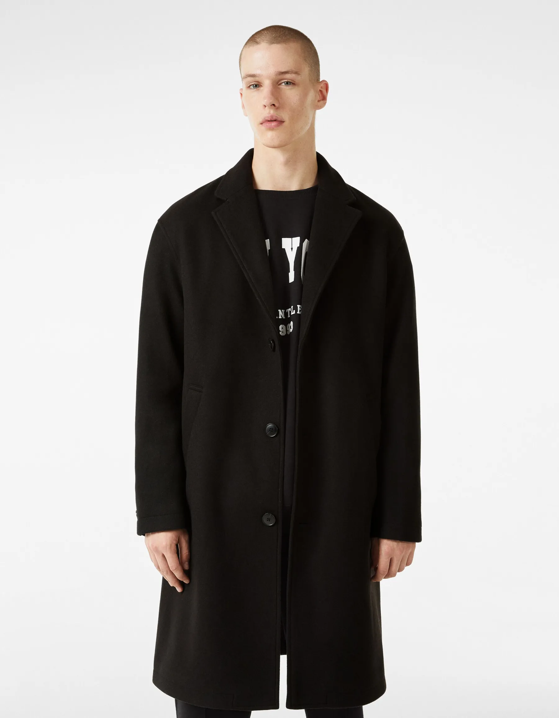 BERSHKA Manteau confort Camel Cheap