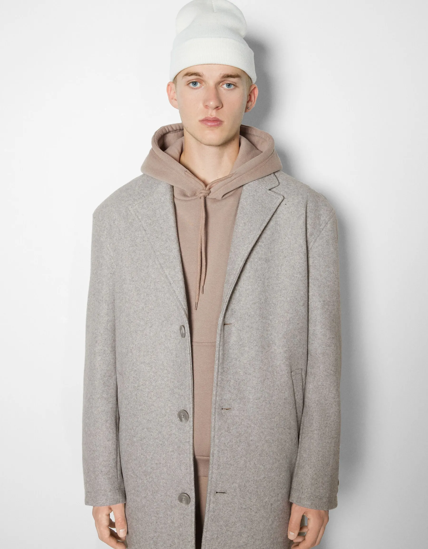 BERSHKA Manteau confort Camel Fashion