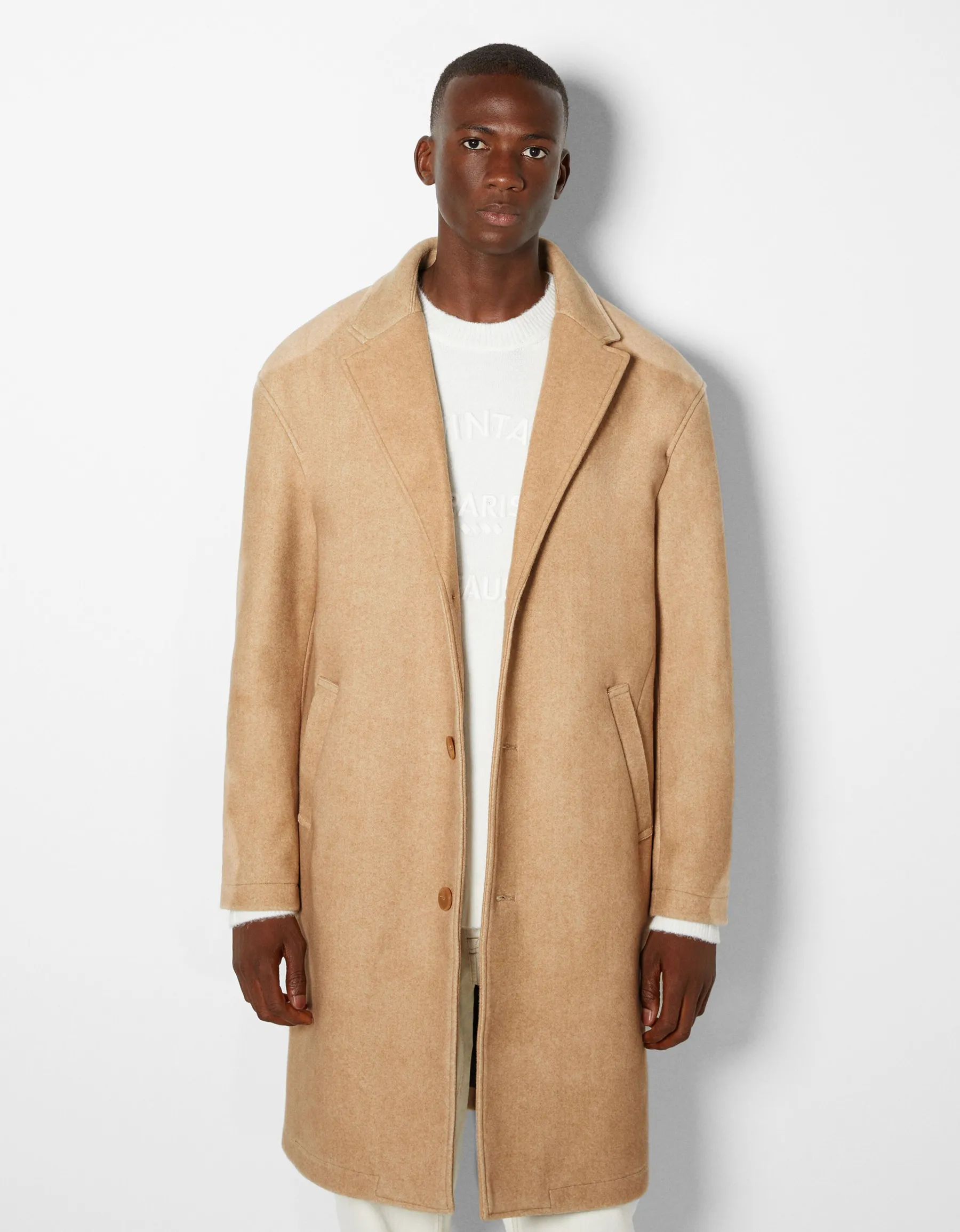 BERSHKA Manteau confort Camel Store
