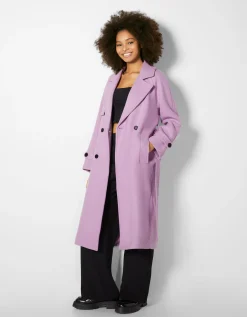 BERSHKA Manteau trench laine Violet Store