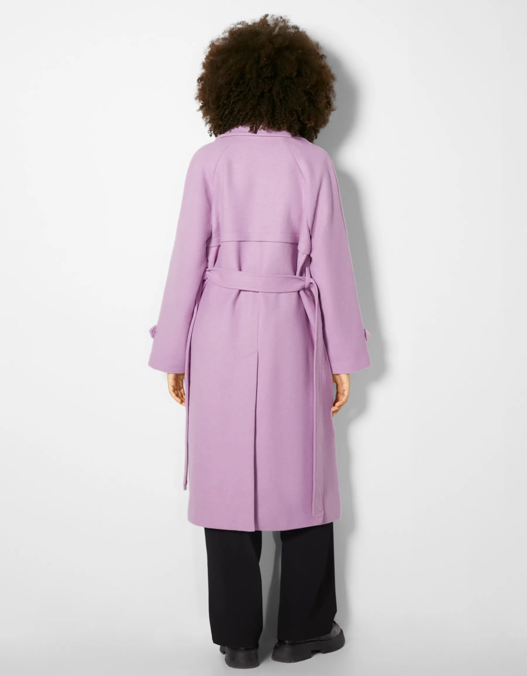 BERSHKA Manteau trench laine Violet Store