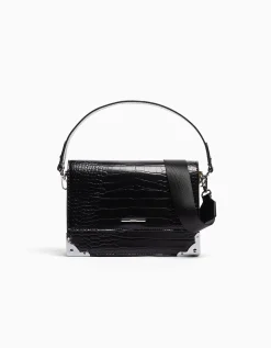 BERSHKA Minaudière texturée anse Noir Shop