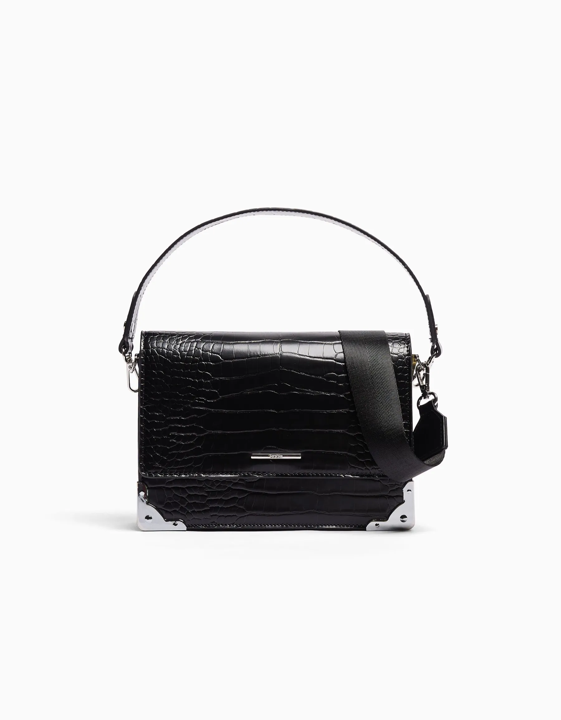 BERSHKA Minaudière texturée anse Noir Shop