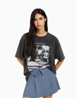 BERSHKA Minijupe tailoring plissée Noir Hot