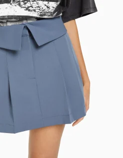 BERSHKA Minijupe tailoring plissée Noir Hot