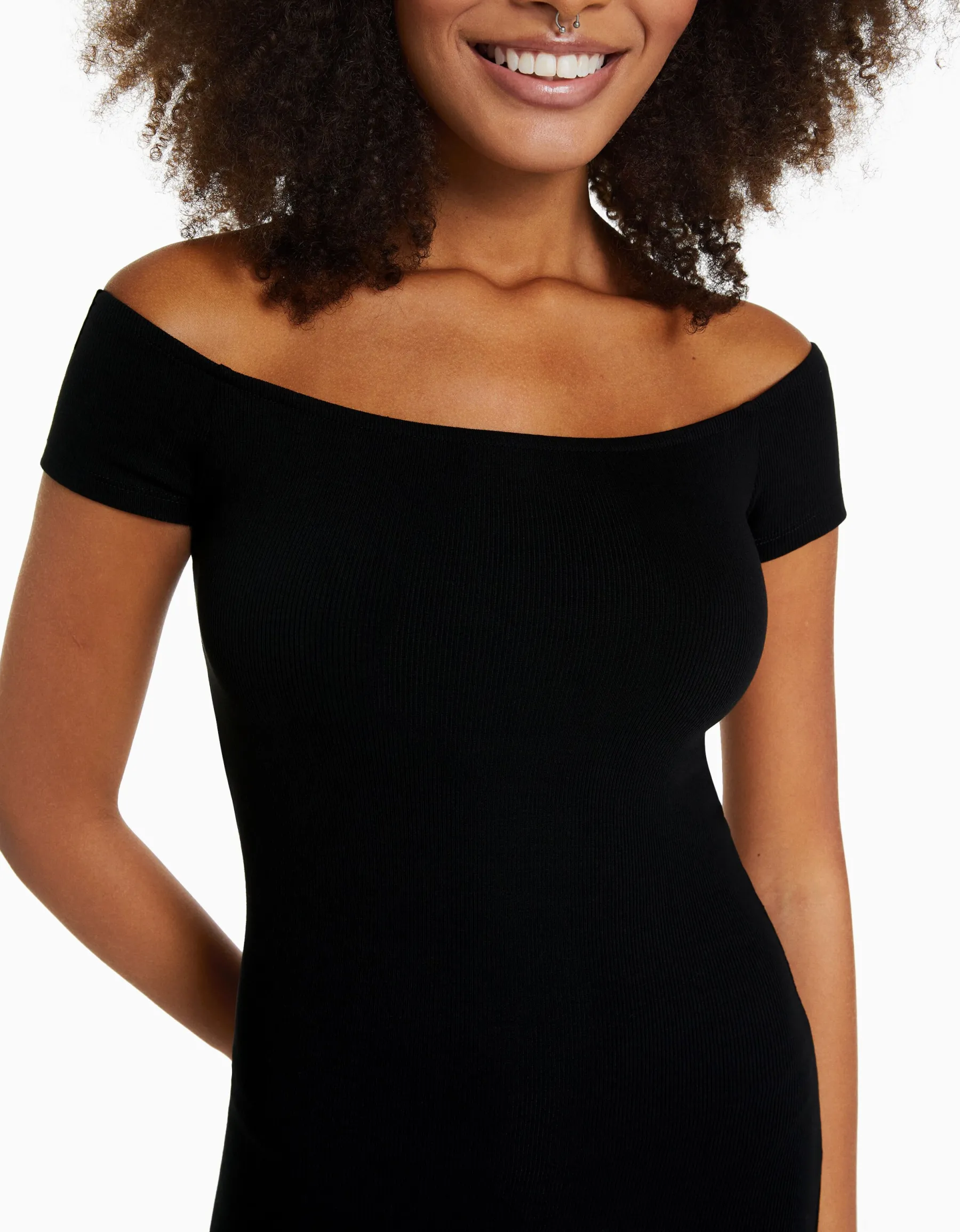 BERSHKA Mini-robe Bardot Noir Store