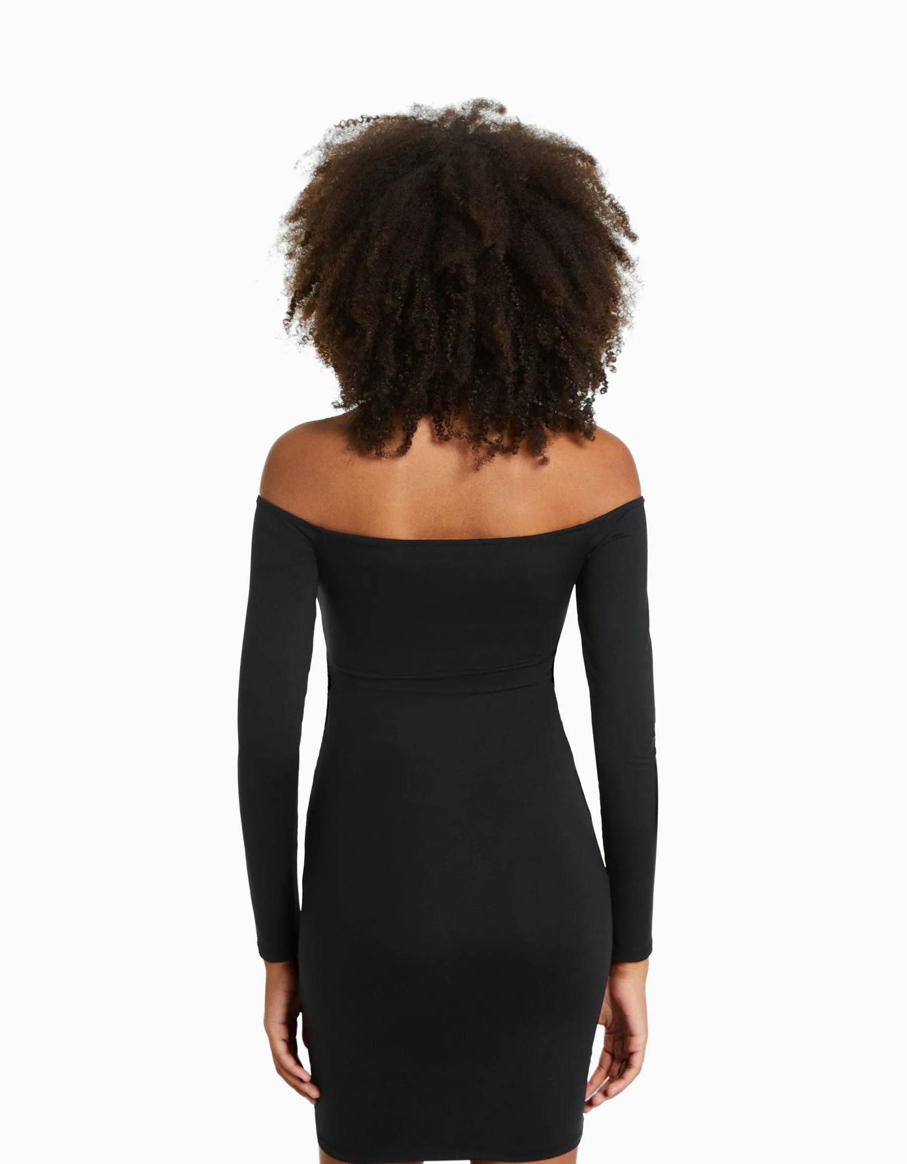 BERSHKA Minirobe manches longues Kaki Outlet