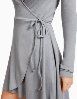 BERSHKA Minirobe manches longues Gris Shop