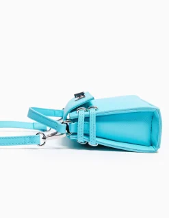 BERSHKA Mini-sac trapèze anse Bleu Cheap