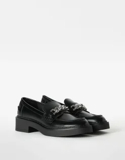 BERSHKA Mocassins avec chaîne Noir Cheap