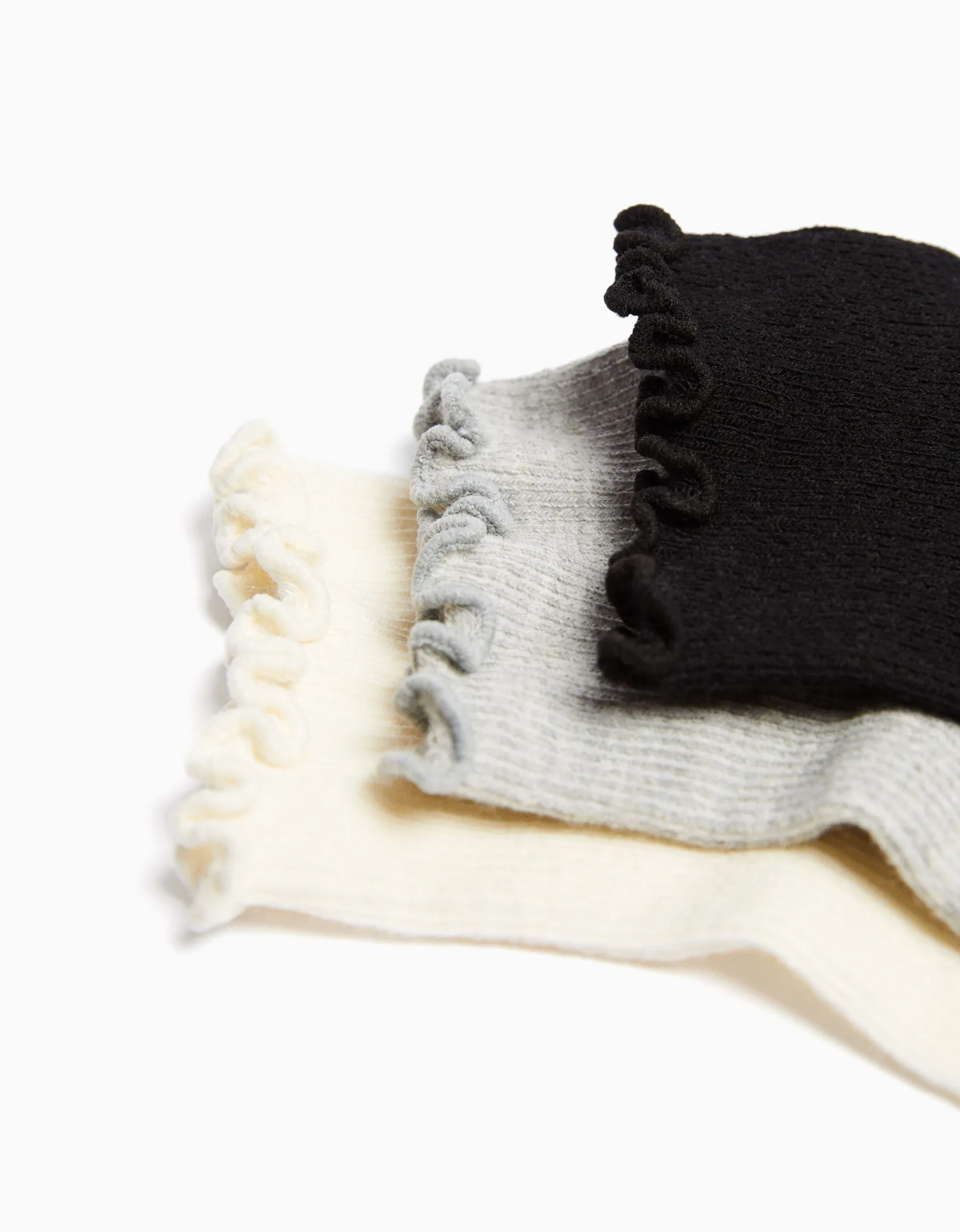 BERSHKA Pack 3 paires de socquettes Noir Fashion