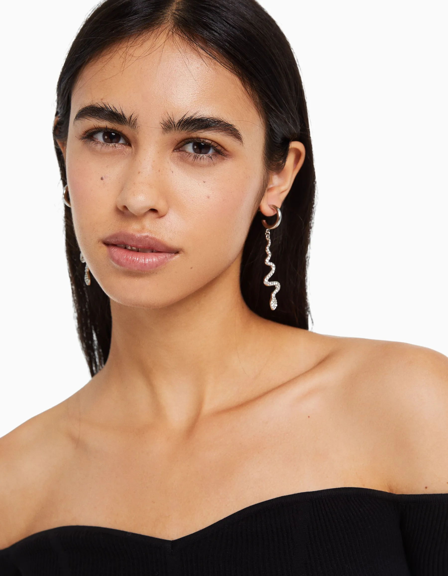 BERSHKA Pack 6 boucles d’oreilles anneaux cascade croix Argent Best