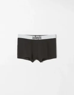BERSHKA Pack 3 boxers lettering Noir Clearance