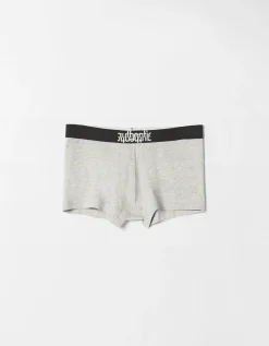 BERSHKA Pack 3 boxers lettering Noir Clearance