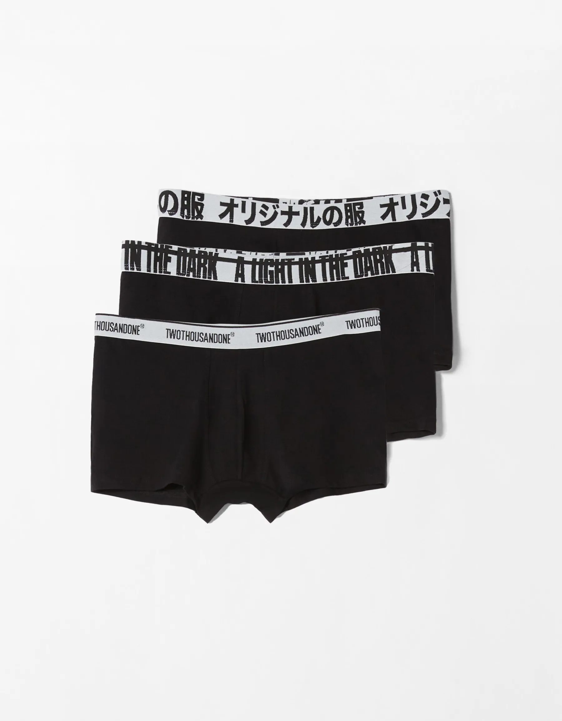 BERSHKA Pack 3 boxers lettering Noir Hot