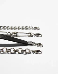 BERSHKA Pack 5 bracelets épingle à nourrice Noir Store