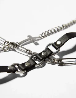 BERSHKA Pack 5 bracelets épingle à nourrice Noir Store