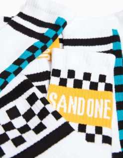 BERSHKA Pack 3 chaussettes imprimé damier Blanc Cheap