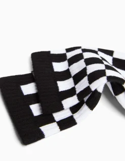 BERSHKA Pack 2 chaussettes imprimé damier Noir Cheap