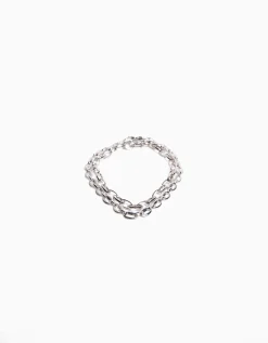 BERSHKA Pack 2 colliers à maillons Argent Hot
