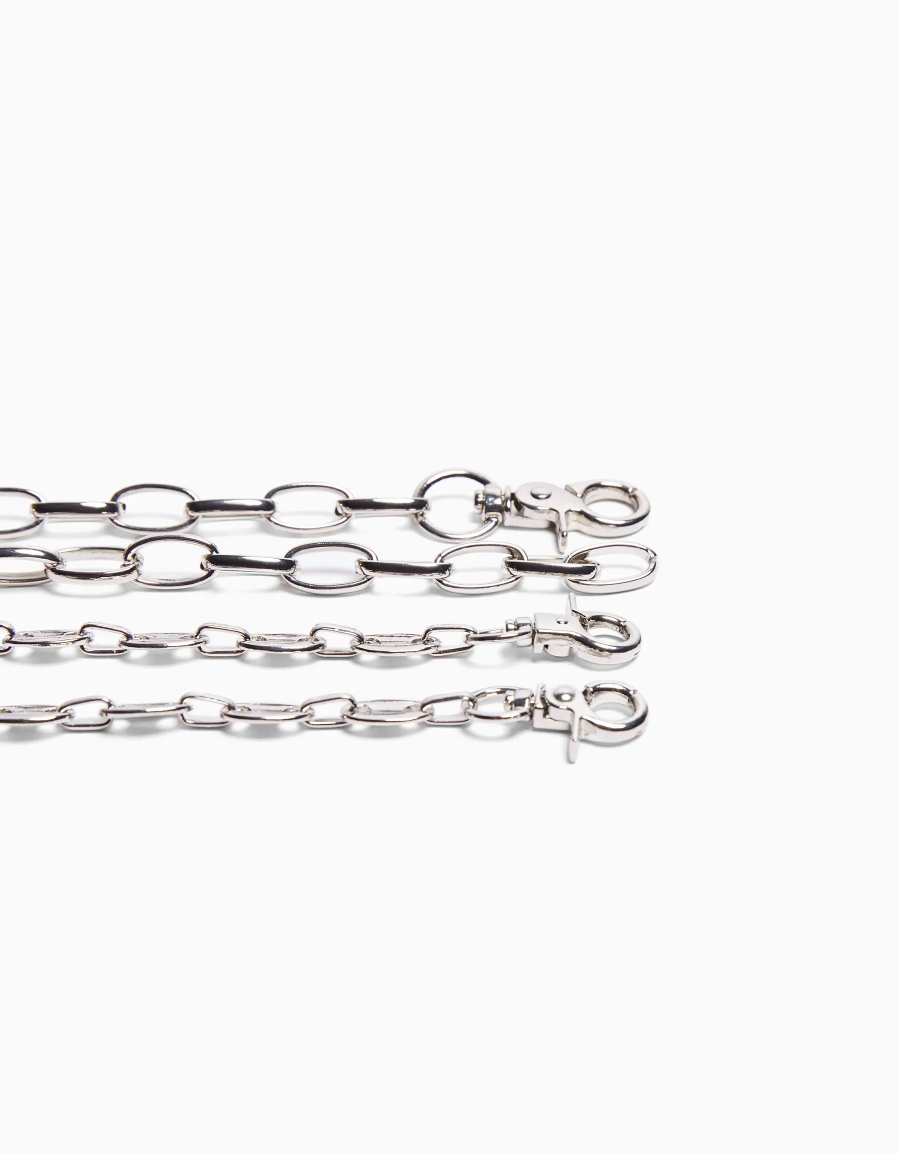 BERSHKA Pack 2 colliers à maillons Argent Hot