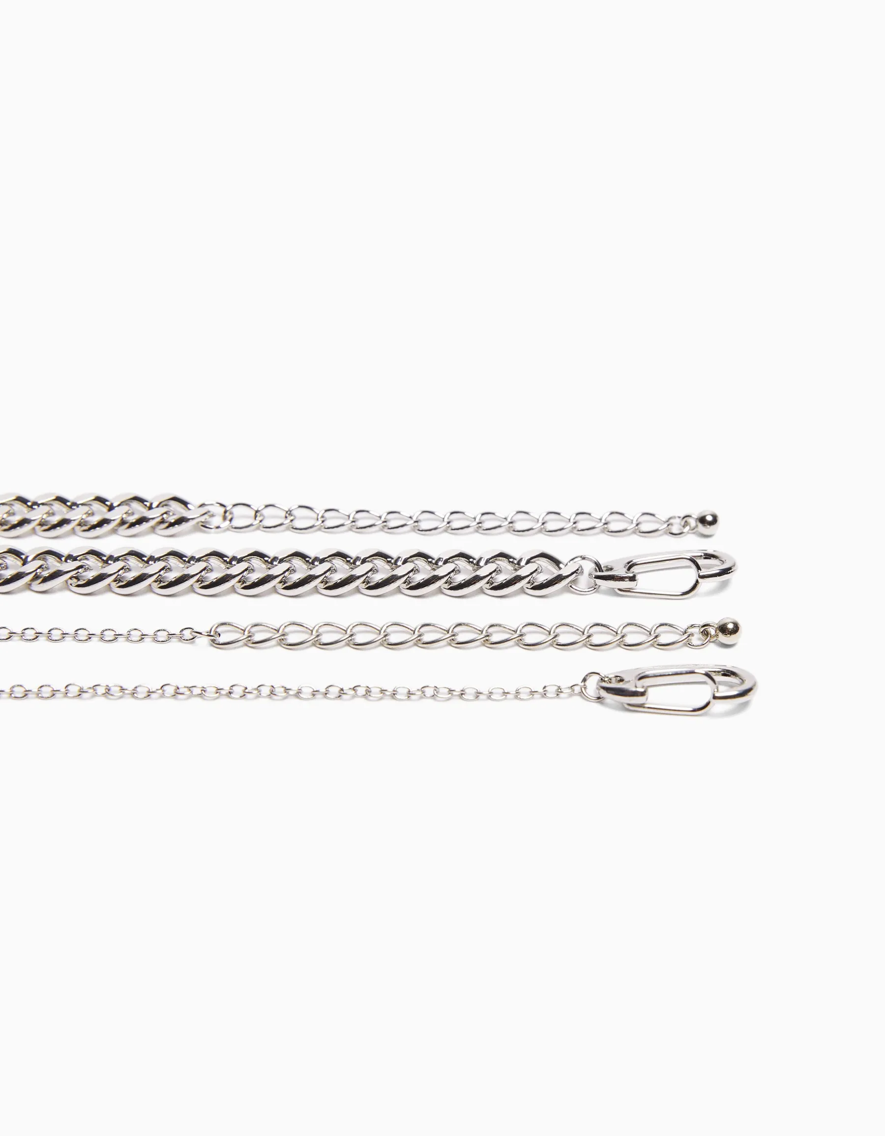 BERSHKA Pack 2 colliers bague Argent Shop