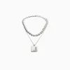 BERSHKA Pack 2 colliers cœur Argent Outlet
