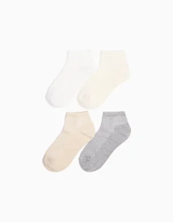 BERSHKA Pack de 4 paires de socquettes Sable Hot