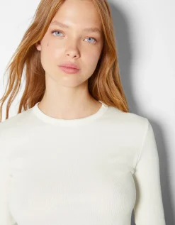 BERSHKA Pack 2 T-shirts manches longues bord-côte Multicouleur Best Sale
