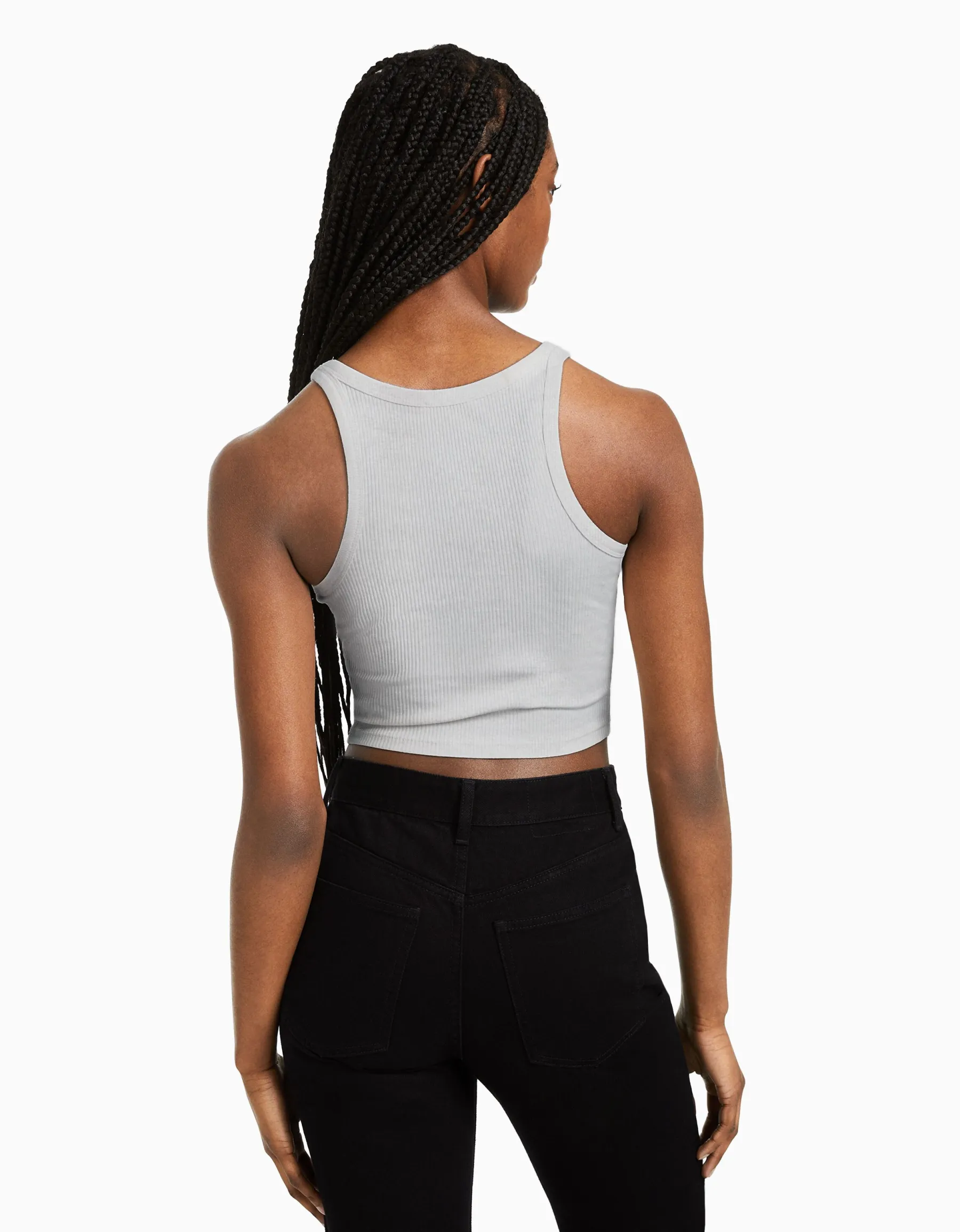 BERSHKA Pack 2 T-shirts sans manches bord-côte Multicouleur Flash Sale