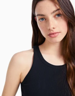 BERSHKA Pack 2 T-shirts sans manches bord-côte Multicouleur Flash Sale
