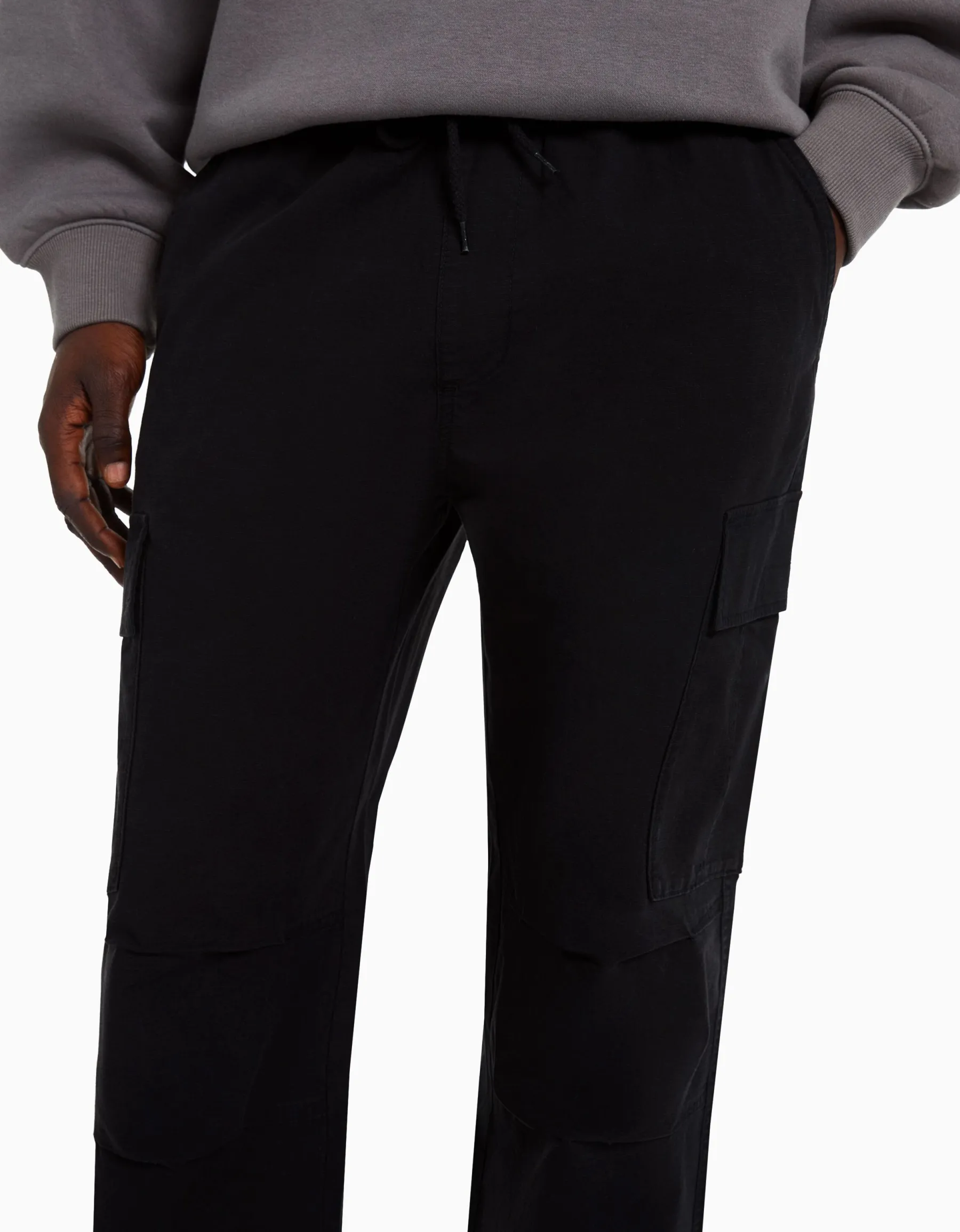BERSHKA Pantalon cargo stoppeurs Noir Flash Sale