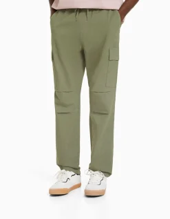 BERSHKA Pantalon cargo stoppeurs Noir Shop