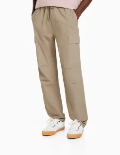 BERSHKA Pantalon cargo stoppeurs Noir Hot
