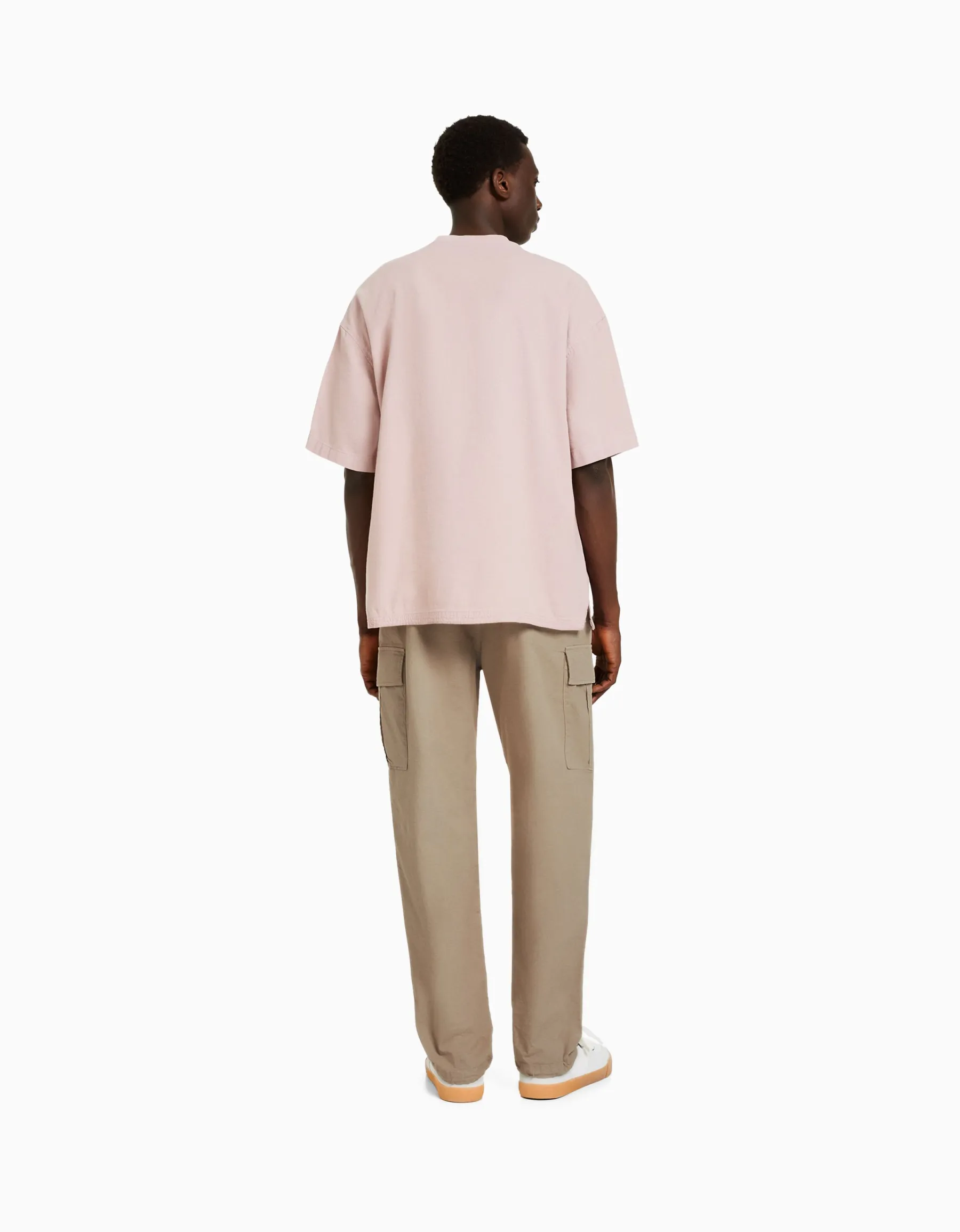 BERSHKA Pantalon cargo stoppeurs Noir Hot