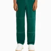 BERSHKA Pantalon carpenter coton Vert Flash Sale