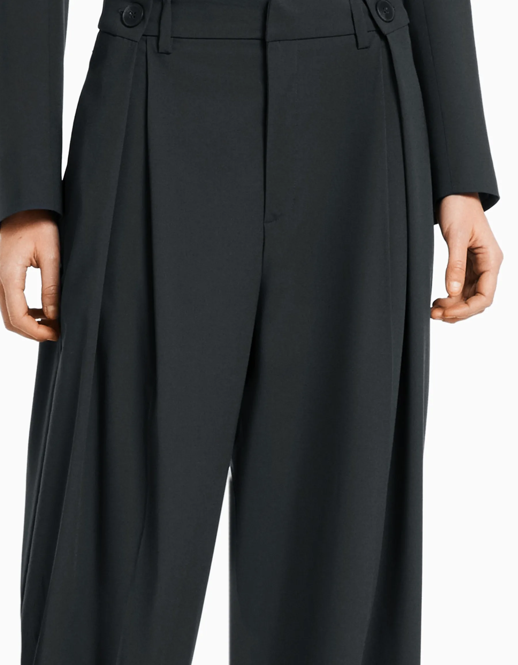 BERSHKA Pantalon coupe tailleur jambe large Gris Hot