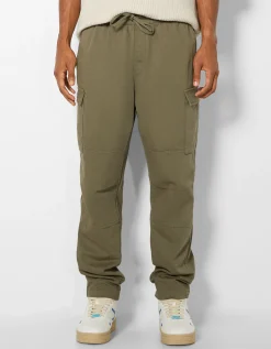 BERSHKA Pantalon jogger cargo regular fit Noir Flash Sale