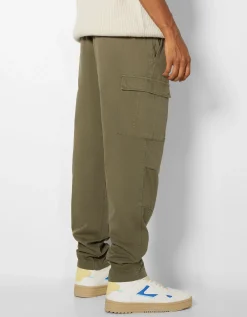 BERSHKA Pantalon jogger cargo regular fit Noir Flash Sale