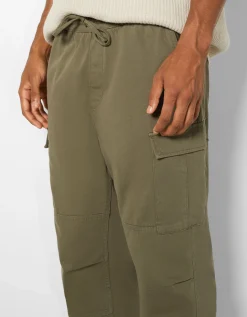 BERSHKA Pantalon jogger cargo regular fit Noir Flash Sale