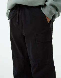 BERSHKA Pantalon jogger cargo regular fit Noir Flash Sale